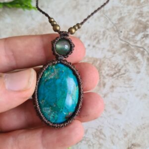 Chrysocolla Necklace with Avdnturine bead
