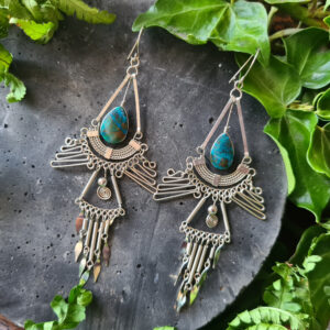 Chrysocolla Humming Bird Earrings