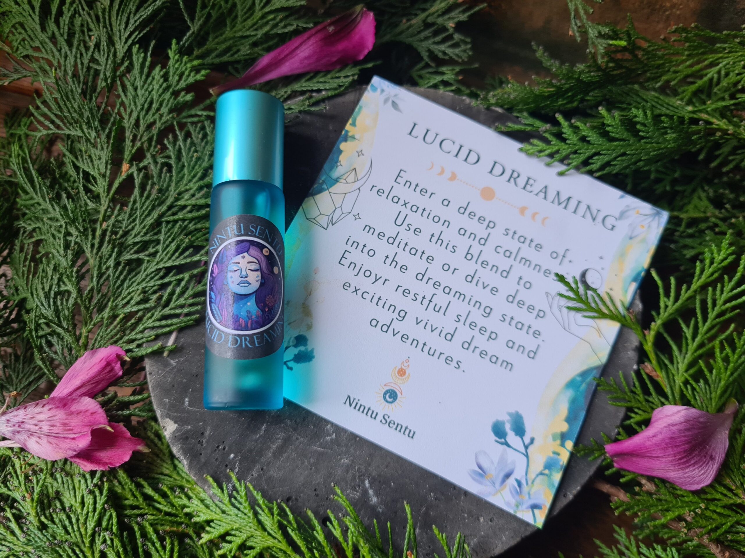 Lucid dreaming oil blend roller high frequency Reiki Master sacred geometry and crystal charged