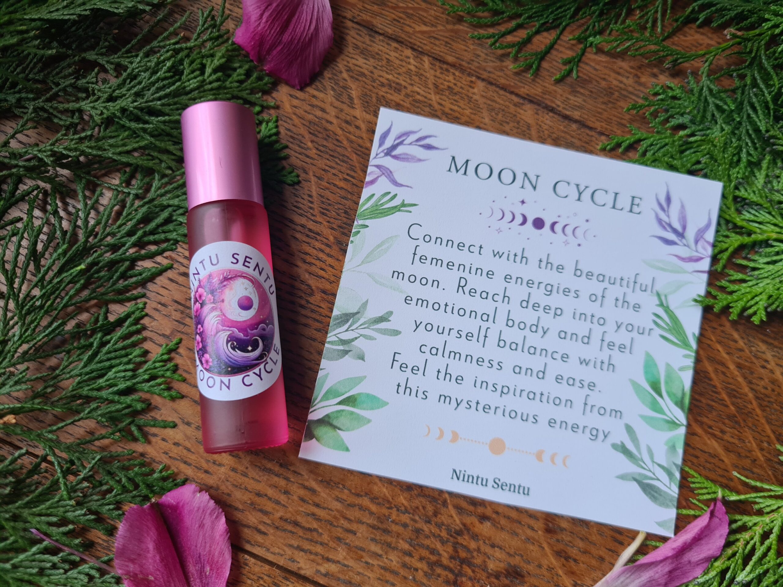 Moon cycle oil blend roller high frequency Reiki Master sacred geometry and crystal charged
