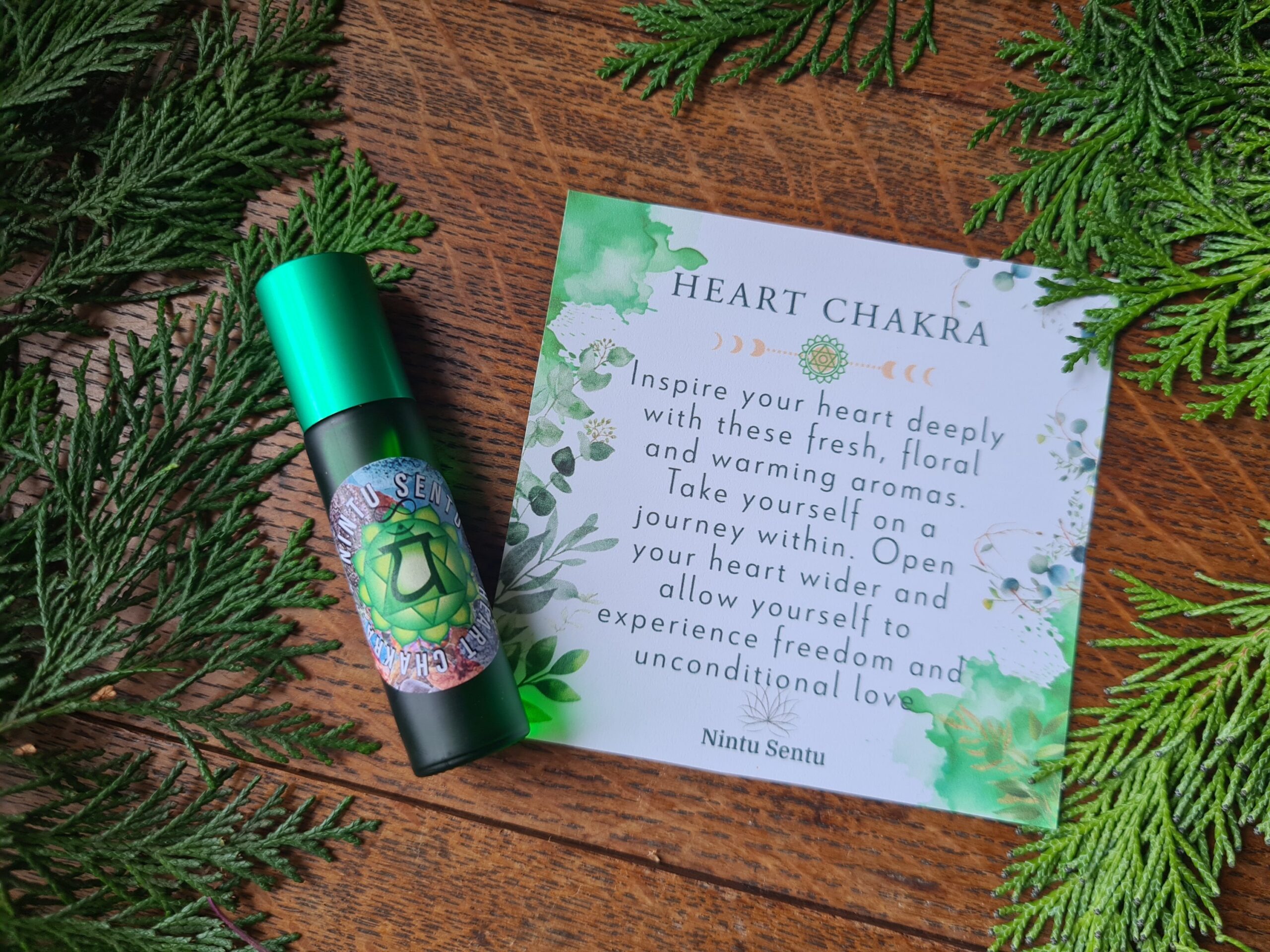 Heart chakra oil blend roller high frequency Reiki Master sacred geometry and crystal charged