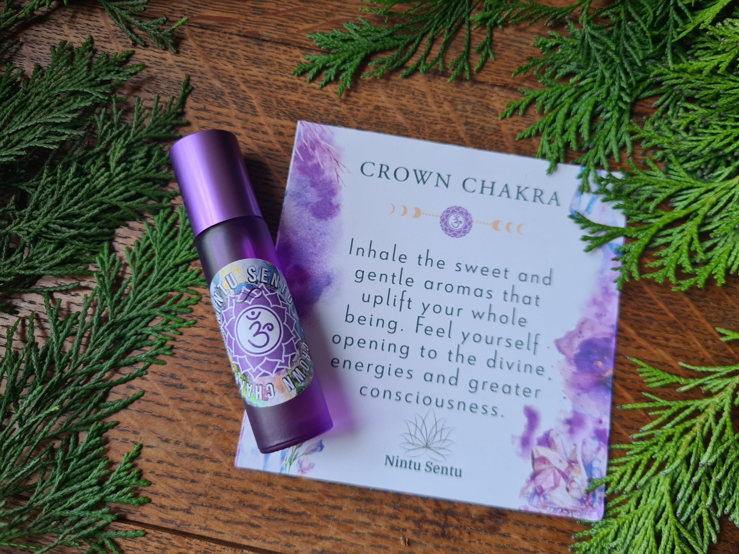 Crown chakra oil blend roller high frequency Reiki Master sacred geometry and crystal charged