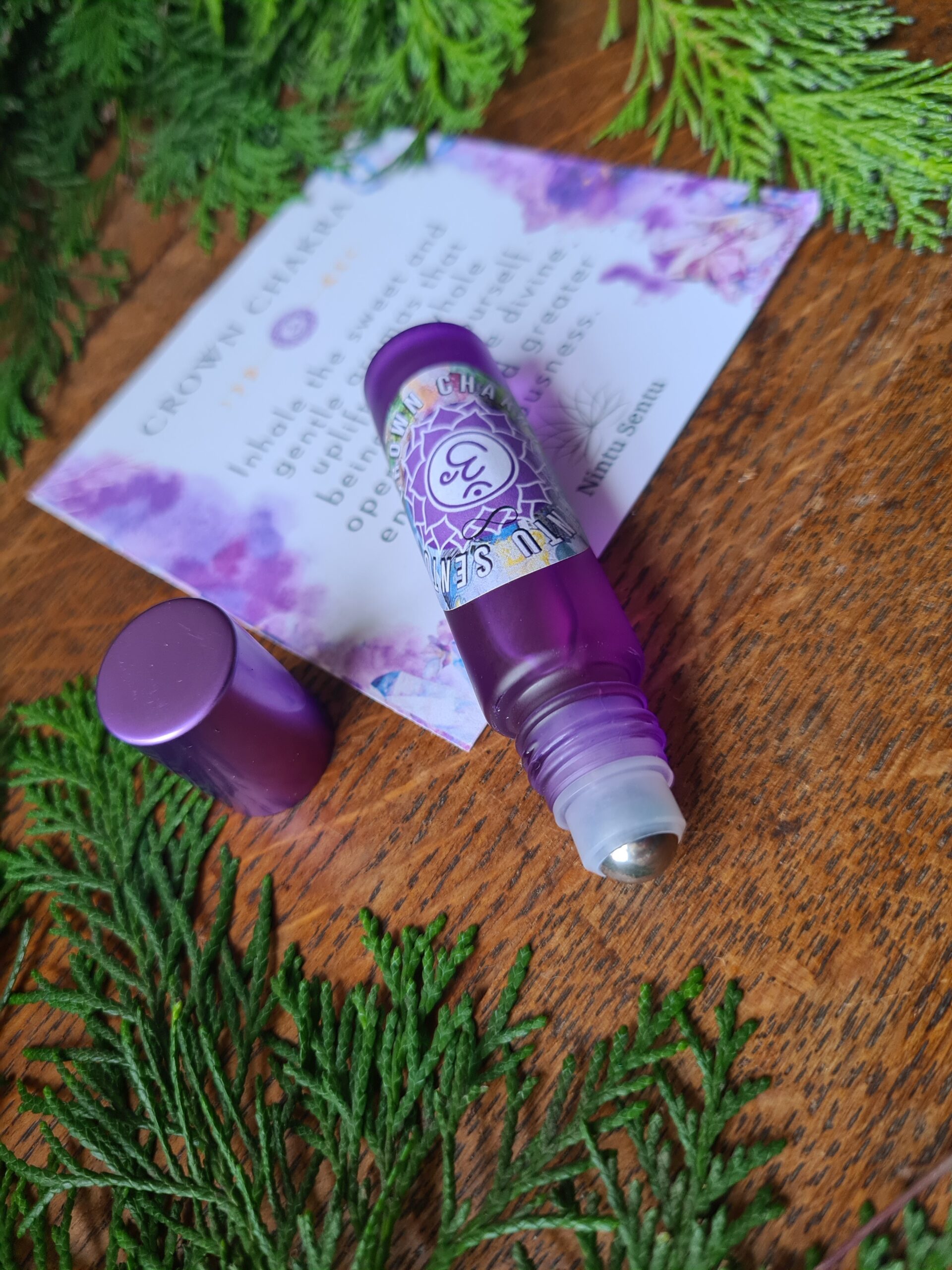 Crown chakra oil blend roller high frequency Reiki Master sacred geometry and crystal charged - Image 2