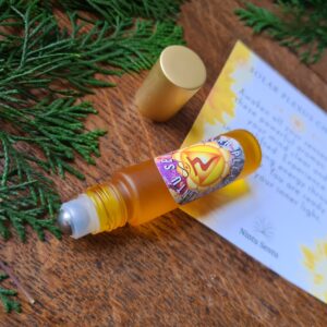 Solar plexus chakra oil blend roller high frequency Reiki Master sacred geometry and crystal charged