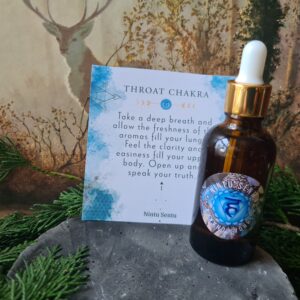 Throat chakra oil blend high frequency Reiki Master sacred geometry and crystal charged 50ml