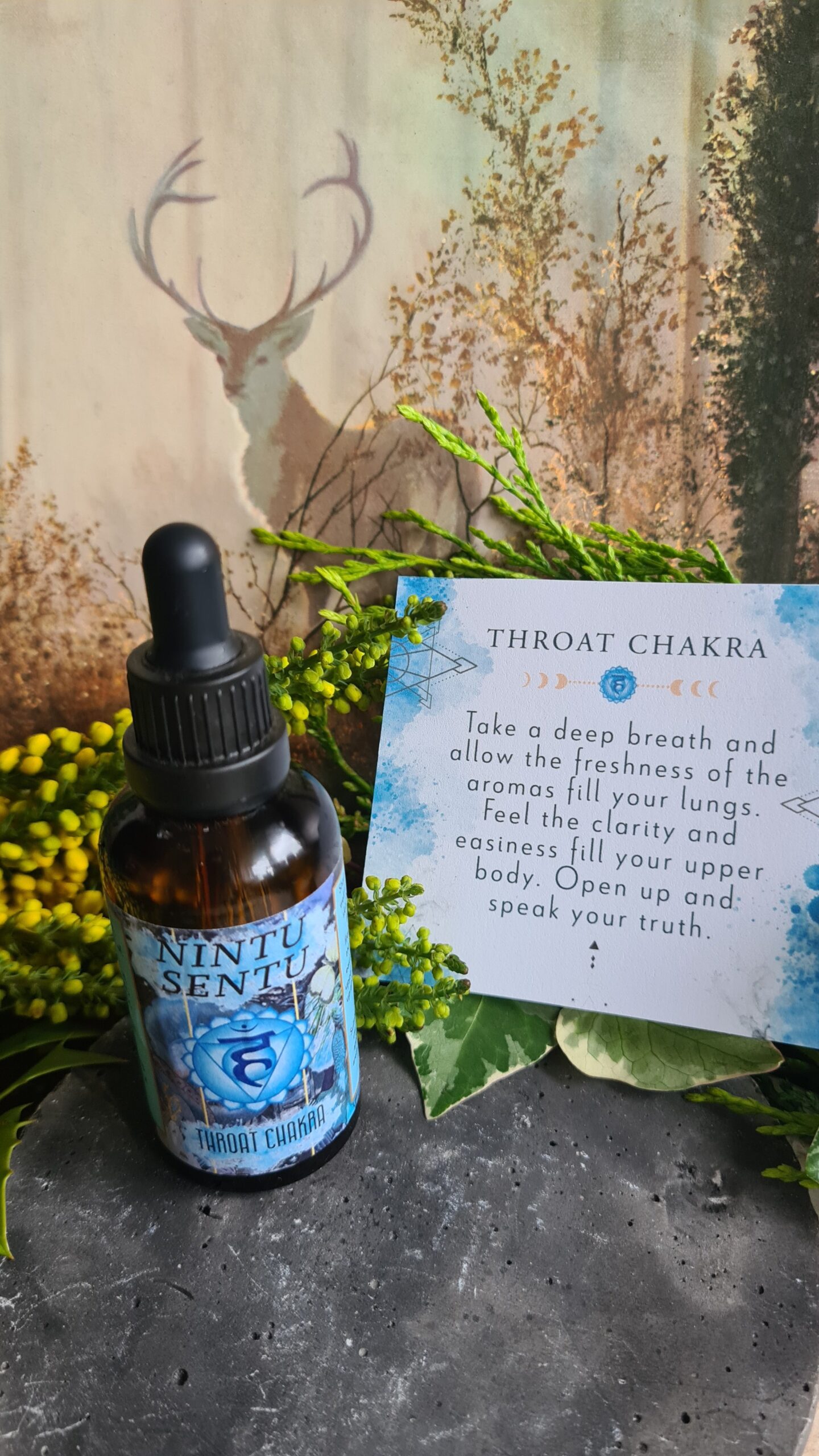 Throat chakra oil blend high frequency Reiki Master sacred geometry and crystal charged 50ml - Image 3