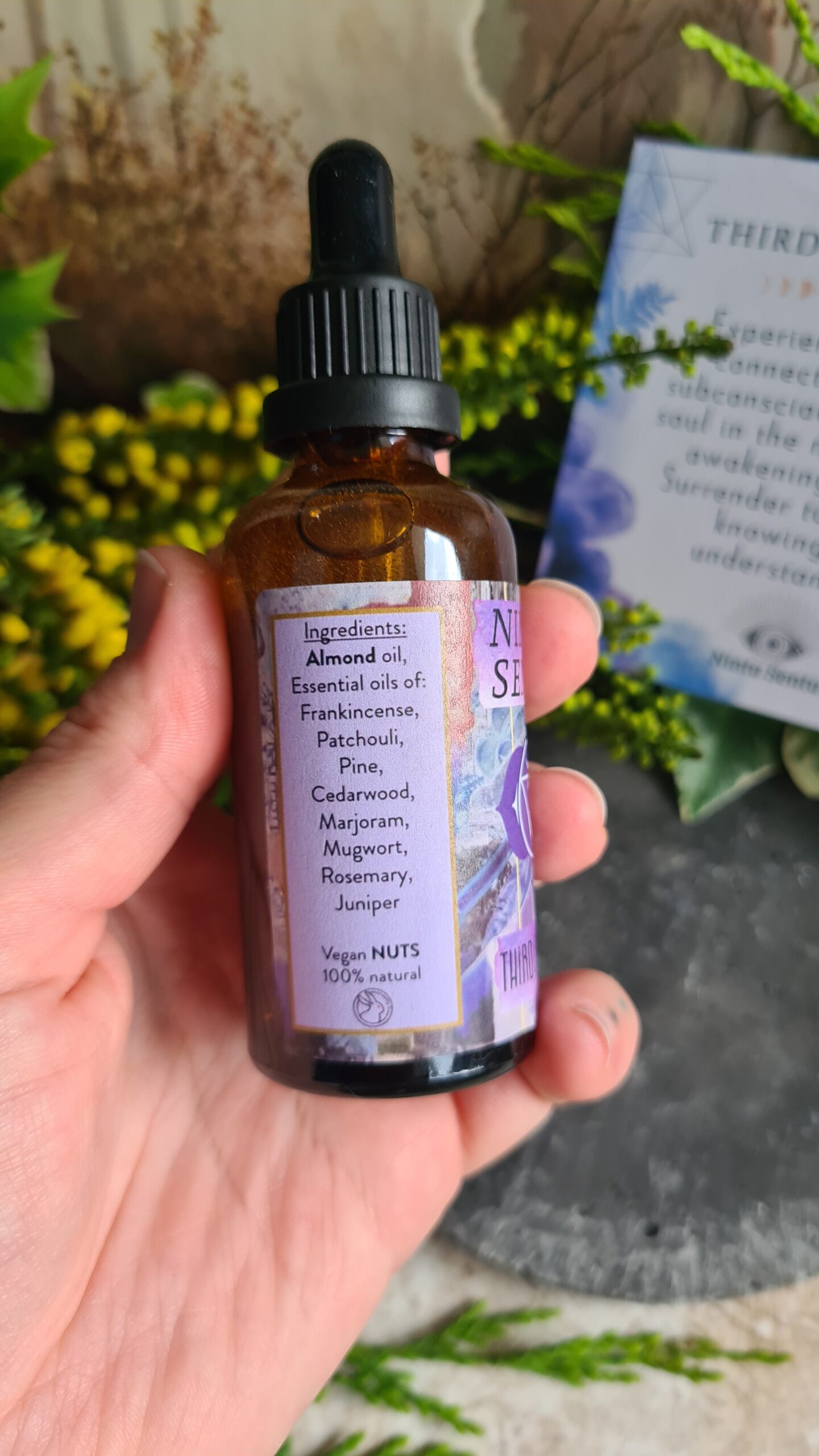 Third eye chakra oil blend high frequency Reiki Master sacred geometry and crystal charged 50ml - Image 2