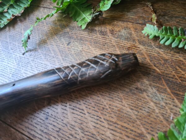 Reserved! Serpentine stone Jaguar carved pipe with Chonta wood Machu Picchu stone traditional style ceremonial - Image 6