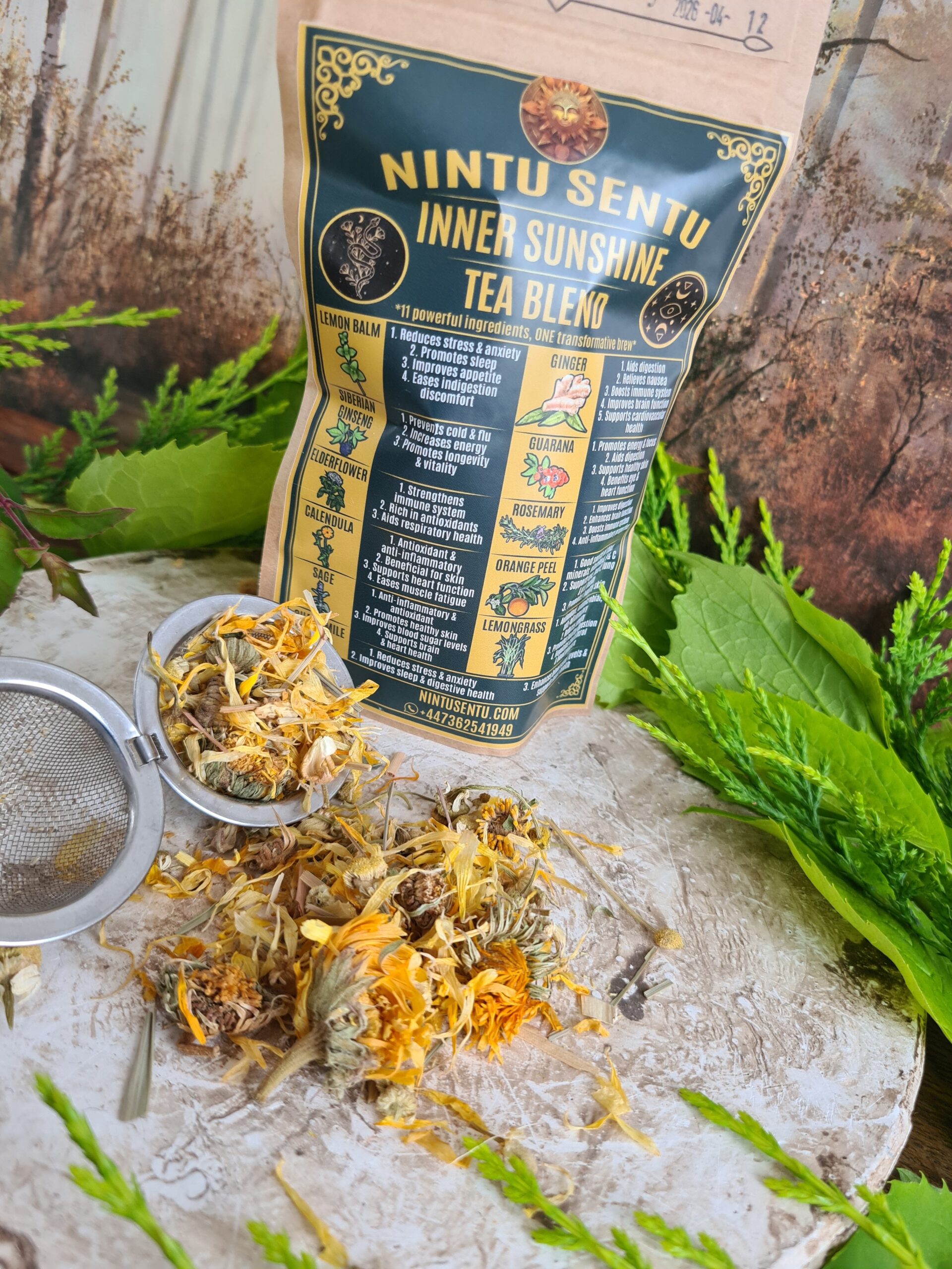 Inner sunshine healing herbal tea blend for energising calming and awakening - Image 3