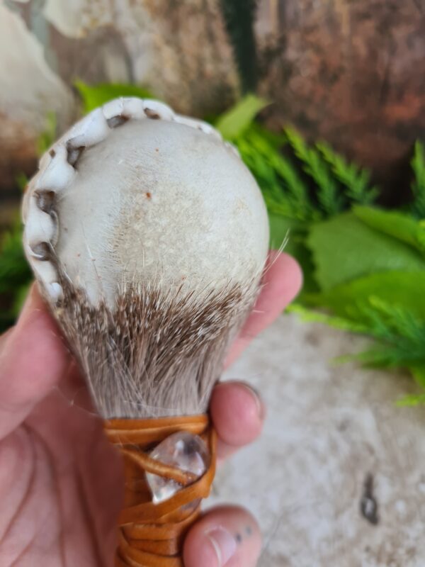 Shamanic Amethyst crystal handle rattle with Quartz crystal - Image 4