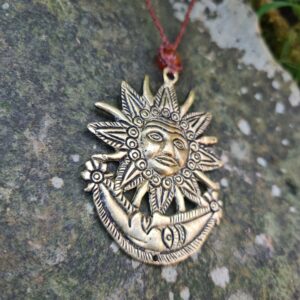 Golden Sun and moon
Moon Yanantin brass pendant