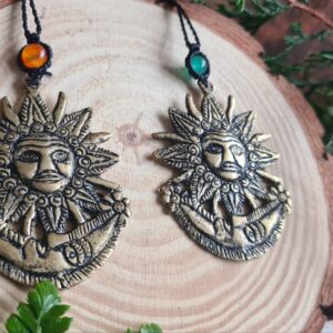 Golden Sun and moon
Moon Yanantin brass pendant