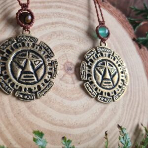 Golden Inti brass Sun pendant