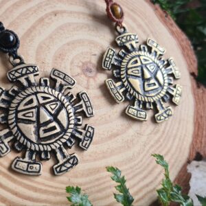 Golden Inti brass Sun pendant