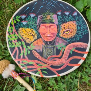 Handpainted Shipibo shamanic drum