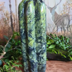 Serpentine stone San Pedro Wachuma cactus carving